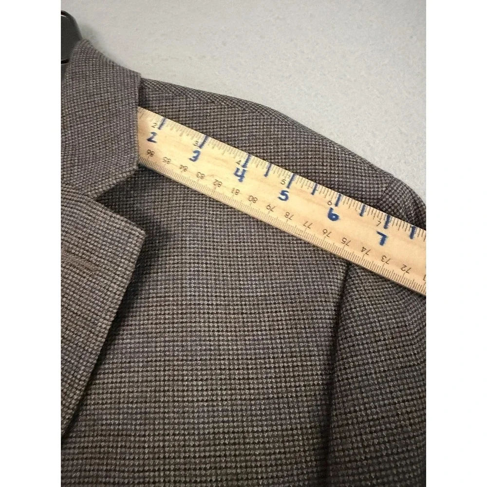 Lauren Ralph Lauren Blazer Sport Coat Mens 42L Brown Check Tweed Stretch‎ Jacket